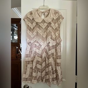 Free People White Sleeveless Lace Tunic